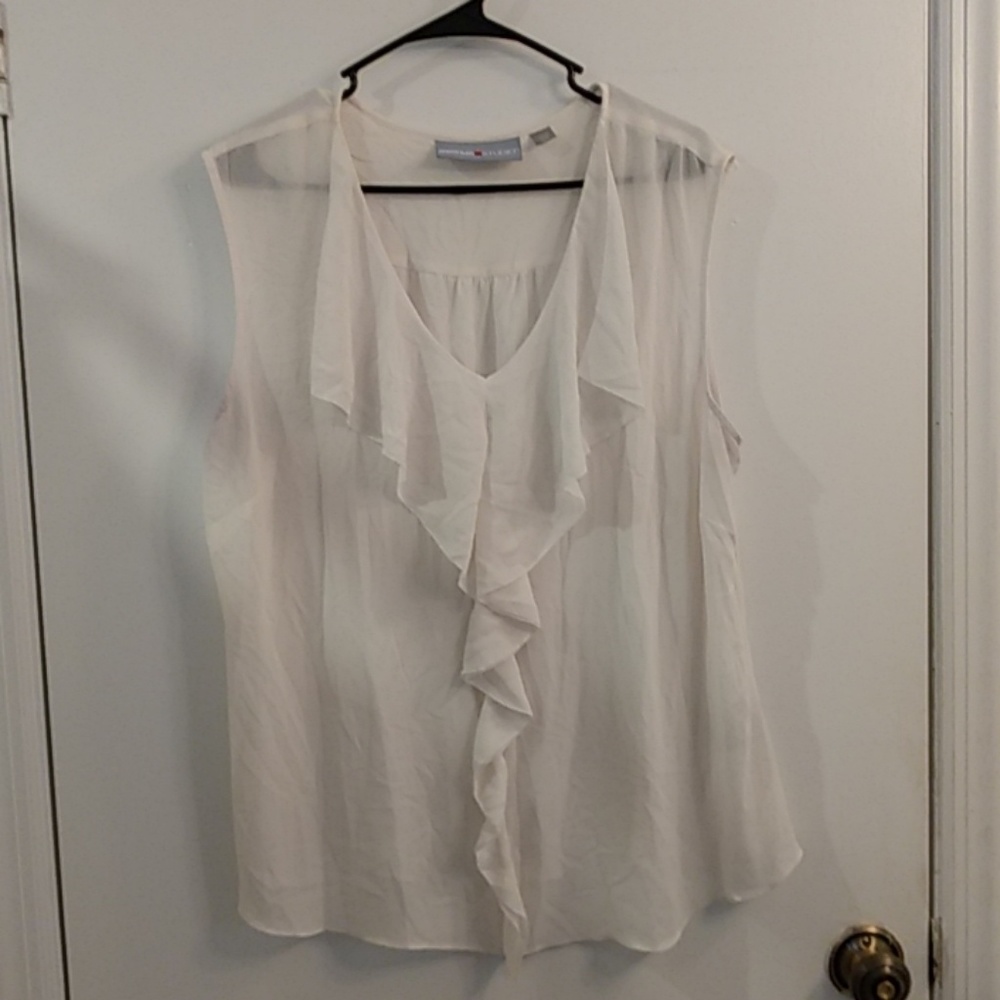 Avenue women's shear white blouse size 18-20
